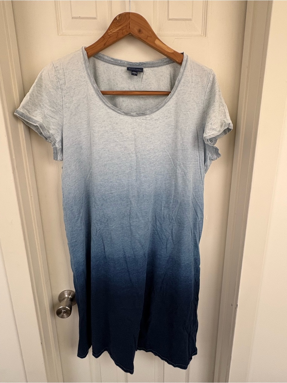 Casual Ombre T-Shirt Dress - Blue